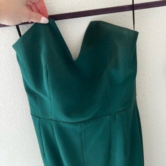 Assali green floor length dress strapless - wedding guest dresses for women Teen - Picture 2 of 5